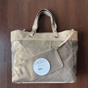 CHANEL Elegant Gold and Tan Women's Tote Bag